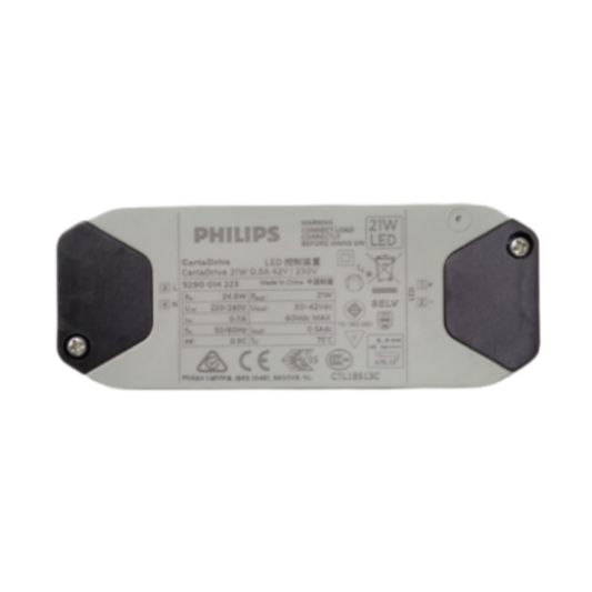 Philips Certa Drive 21W 30-42Vdc LED driver with specifications and connection information