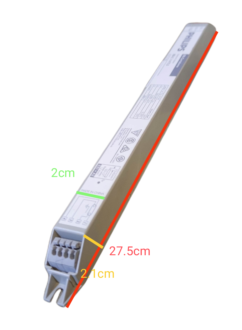 Philips Electronic Ballast 1x14W T5 Fluorescent for fluorescent lighting with detailed label and wiring terminals