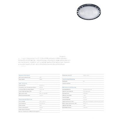 Philips LED High Bay Light 200W UFO Cool White 220V BY239P LED260/CW PSU GM G2 200W