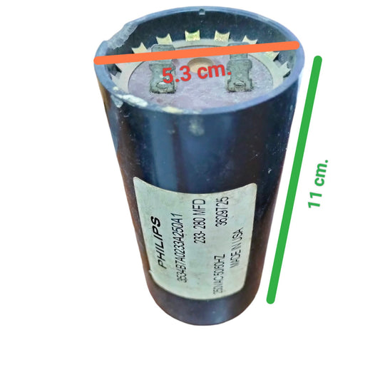 Philips Motor Starting Capacitor 233-280UF for fan parts and accessories with 5.3 cm diameter and 11 cm height