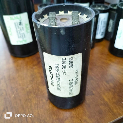 Philips Motor Starting Capacitor 233-280UF fan part accessory black cylindrical component