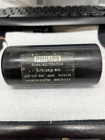 Philips electrical starting capacitor 1175-1410MFD for motor starting with voltage 110-125 VAC