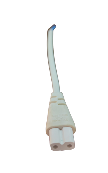 Philips T5 batten connector white wire lead adapter with dual pin connector on black background