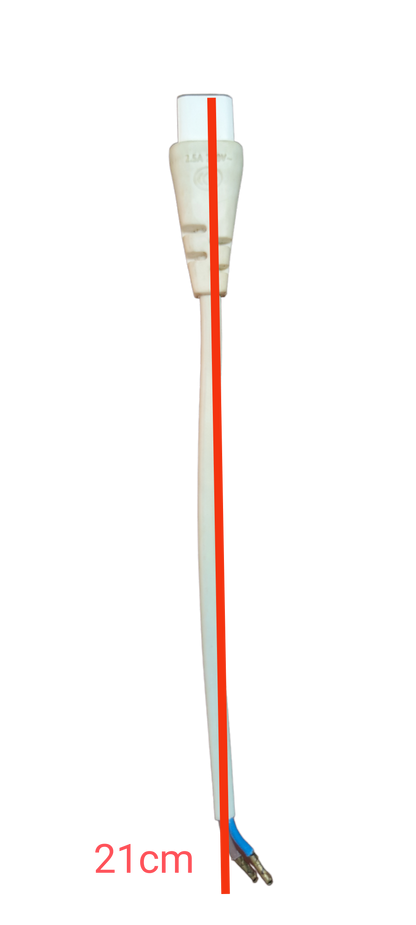 Philips T5 batten connector with white casing and attached wiring measuring 21cm