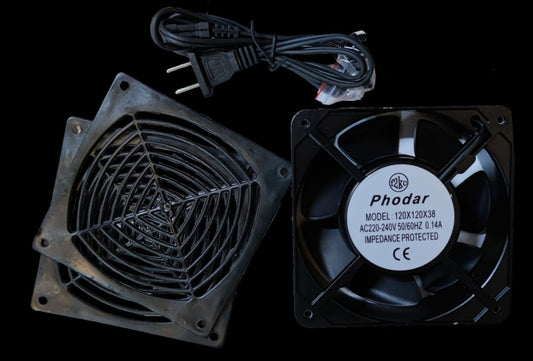 4x4 exhaust fan 220V with protective grill and power cord for ventilation systems from China