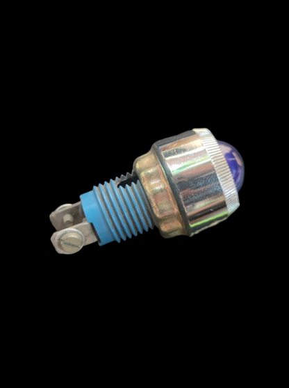 Taiwan made Pilot Lamp Fixture E10 14mm with blue lens and metal threaded base for work safety lights