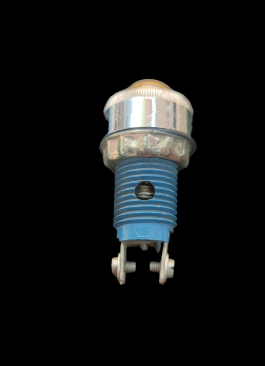 Taiwan made Pilot Lamp Fixture E10 14mm with blue threaded base and metal screw terminals