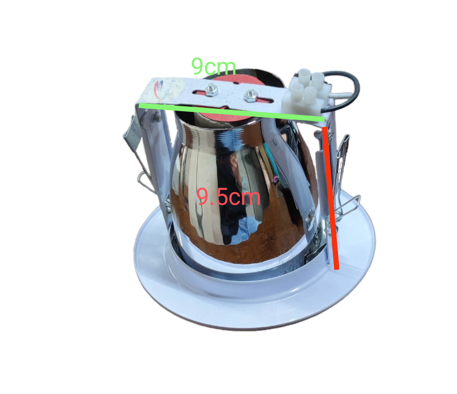 Biglite recessed ceiling downlight with chrome reflector and white trim, Pinlight Fixture E27 White Border for homes