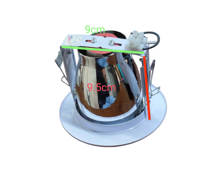 Biglite recessed ceiling downlight with chrome reflector and white trim, Pinlight Fixture E27 White Border for homes