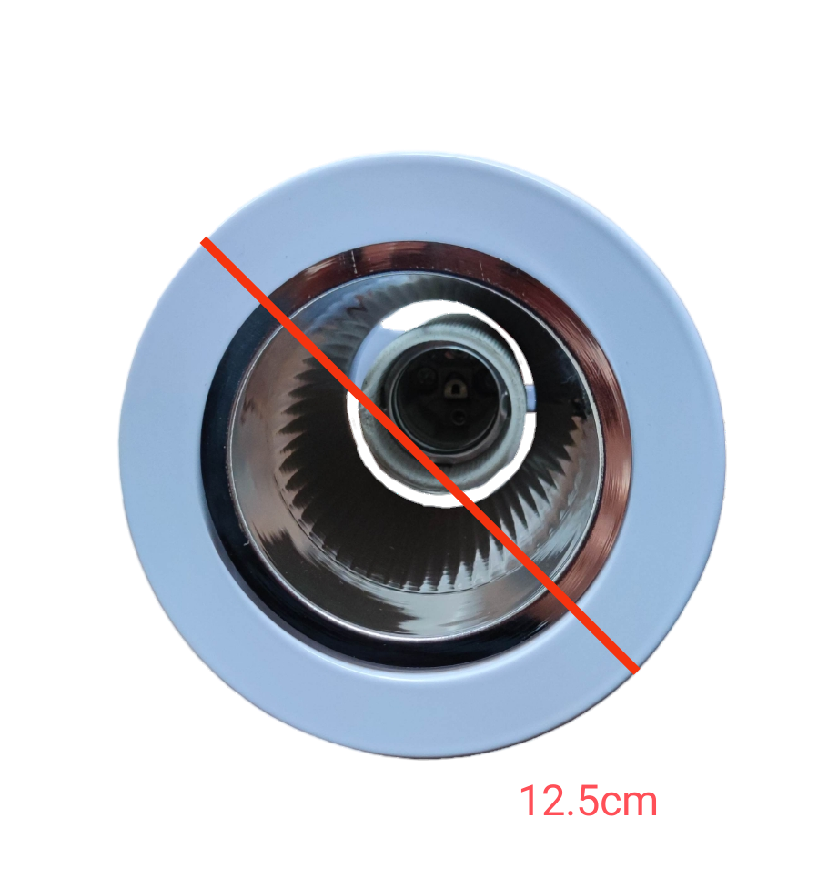 Biglite recessed ceiling light Pinlight Fixture E27 White Border with metallic reflector and E27 socket 12.5cm trim