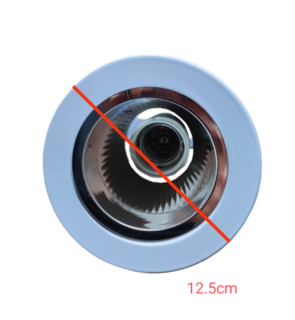 Biglite recessed ceiling light Pinlight Fixture E27 White Border with metallic reflector and E27 socket 12.5cm trim