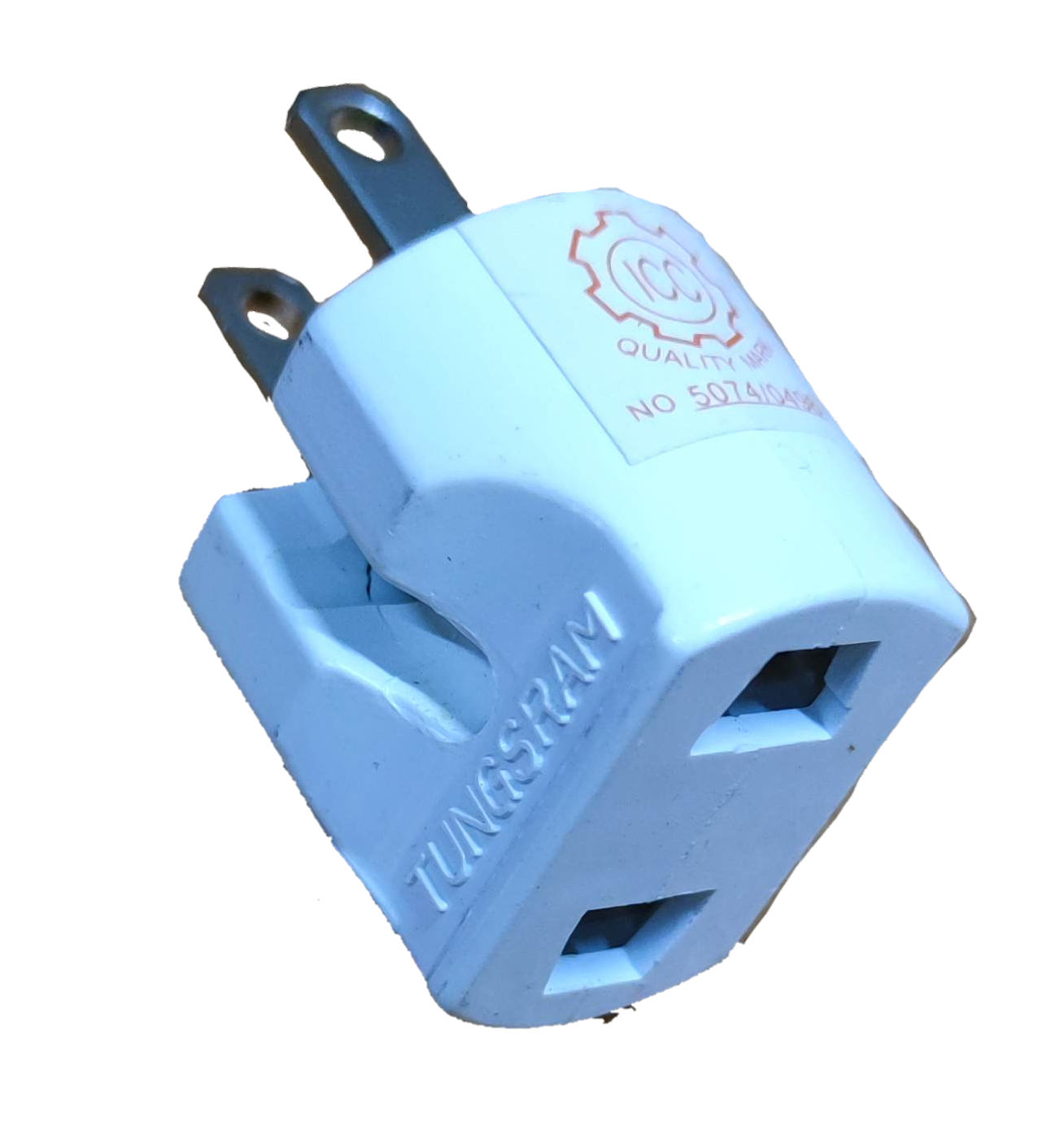 Electx Electrical Supply Plug Adaptor Round to Flat white electrical adapter for converting plug types