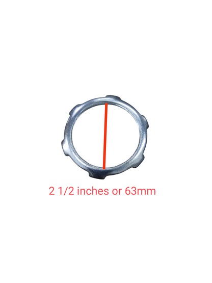 Local steel Locknut for RSC Pipes 15mm. Scalloped ring locknut for 2 1 2 inch 63mm conduit fitting