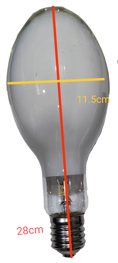 Pollux Mercury Lamp 500W E40 220V white oval glass bulb with E40 screw base 28cm long 11 and a half cm wide
