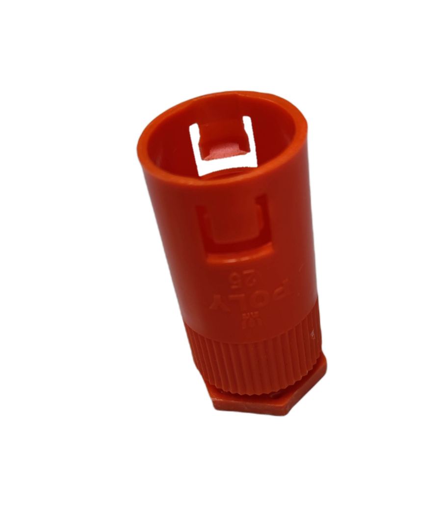 Poly orange plastic Adaptor for PVC Flexible Hose with locking clip for electrical circuitry parts