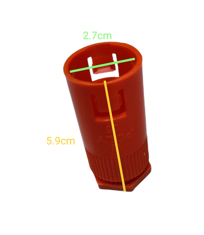 Poly orange electrical Adaptor for PVC Flexible Hose 5.9cm length 2.7cm opening with locking clip
