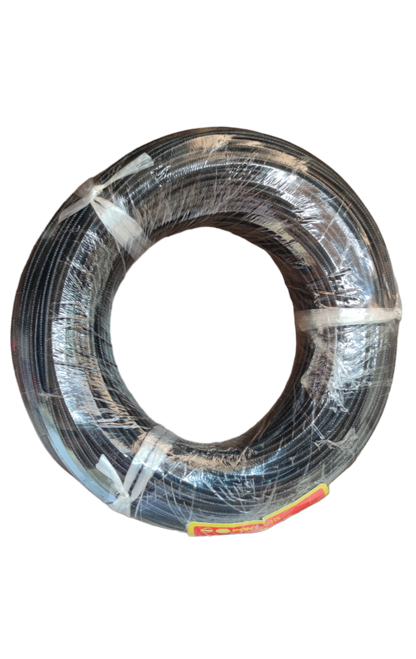 Coil of black 1.0mm silicon wire high temperature spool wrapped in plastic from China for electronics