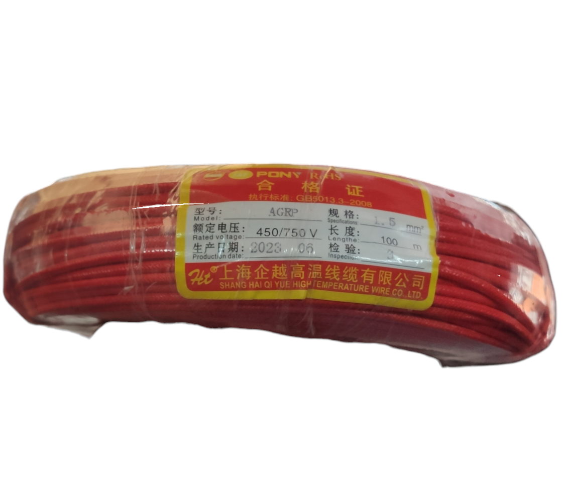Grippes red coiled silicone wire pack Silicon Wire 1.50 mm Fiberglass Cable for high temperature use