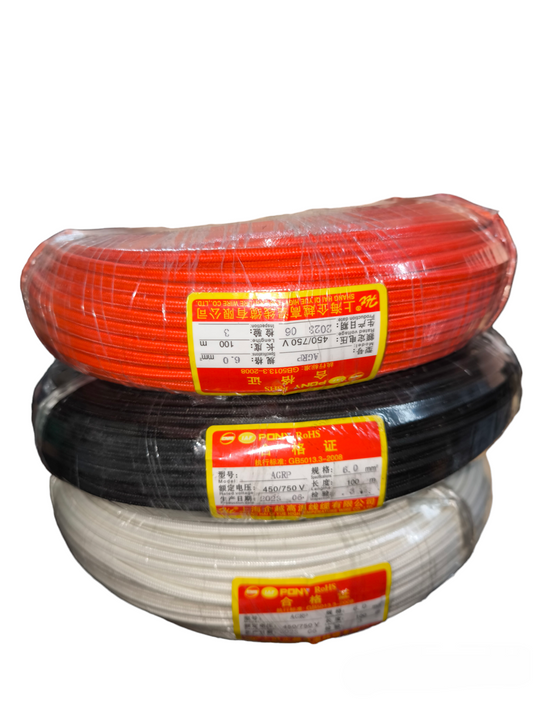 Grippes Silicon Wire 6.0mm Pre-Cut in red black and white rolls for electrical wiring