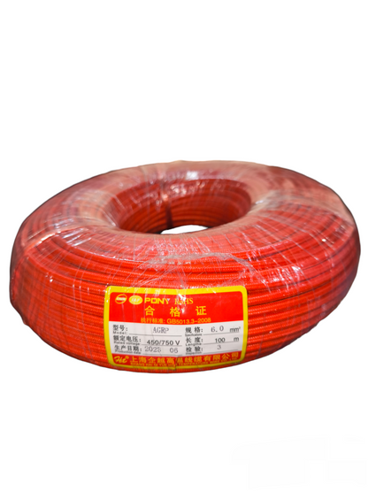 Grippes Silicon Wire 6.0mm Pre-Cut roll of red electrical wire wrapped in plastic