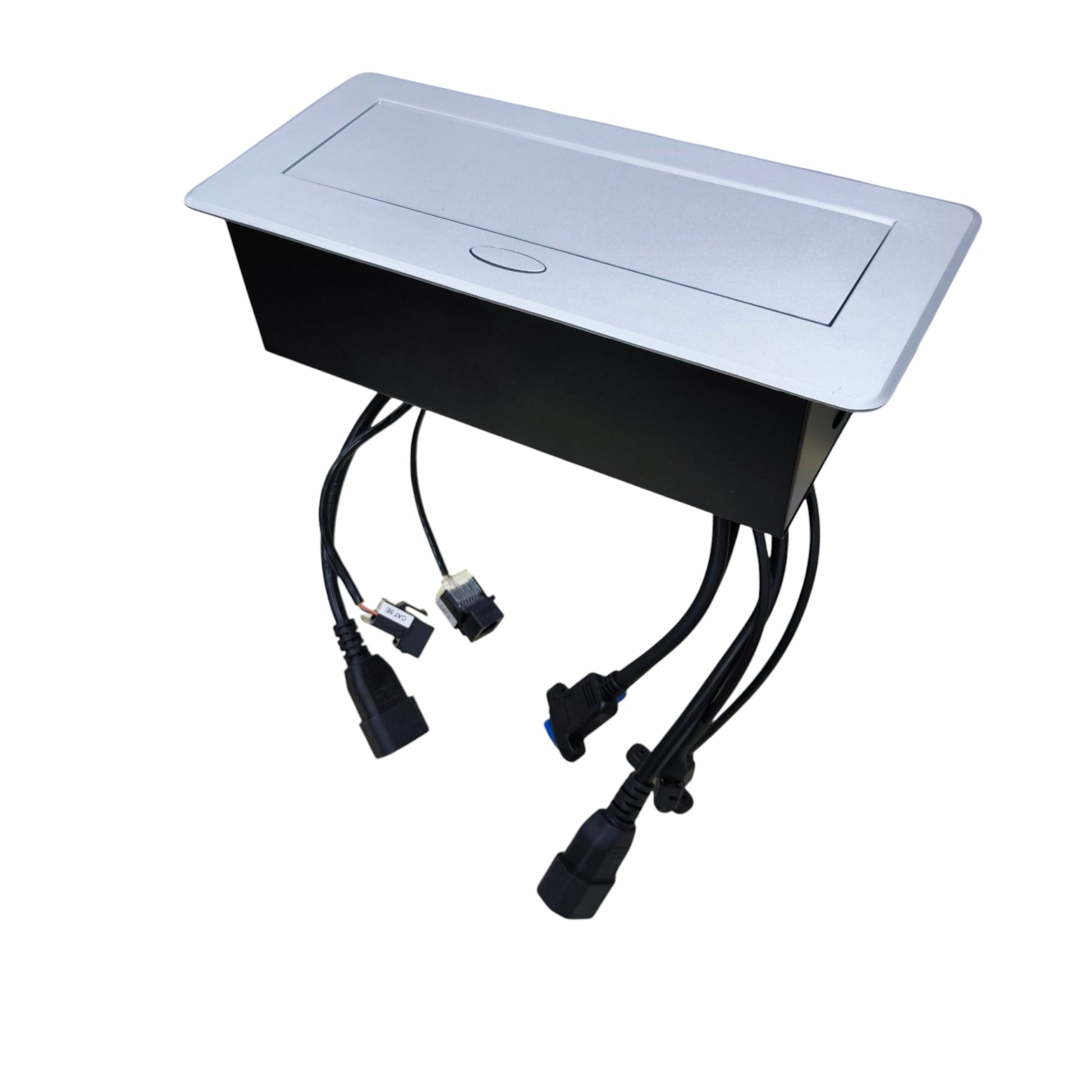 Grippes pop up electrical outlet with USB and HDMI, ideal for convenient power access at home or office.