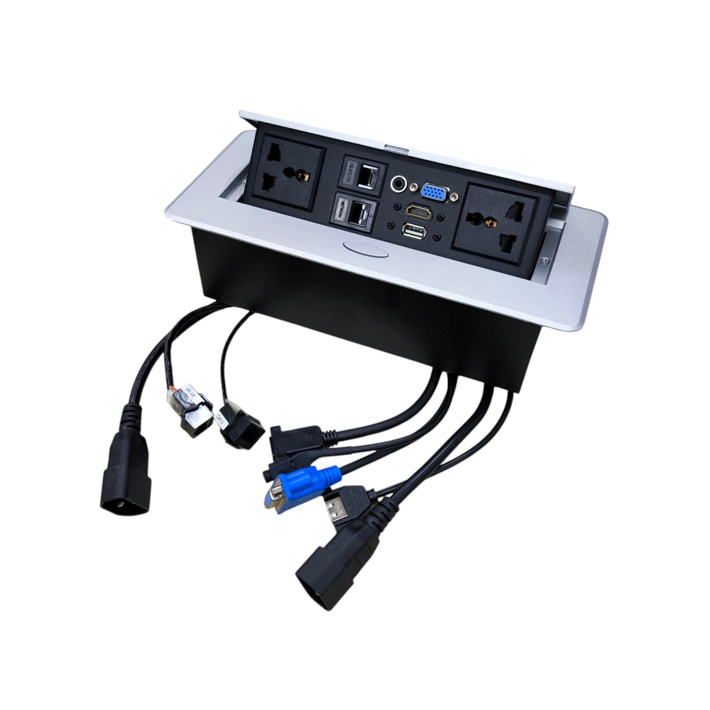 Grippes pop up electrical outlet with USB and HDMI for convenient power access and connectivity