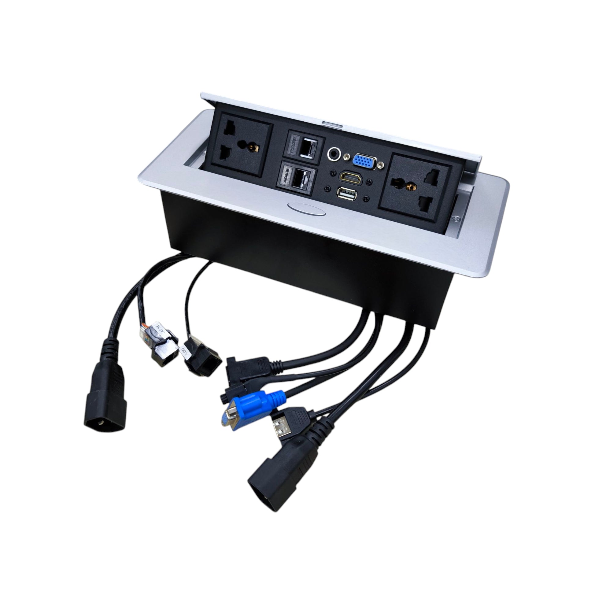 Grippes pop up electrical outlet with USB and HDMI for convenient power access and connectivity