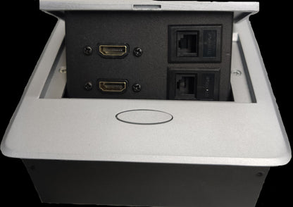 Grippes pop up telephone HDMI outlet with dual HDMI and telephone ports for easy access