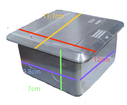 T&J Pop up Voice and USB Charging Outlet with compact metal design and multiple charging ports
