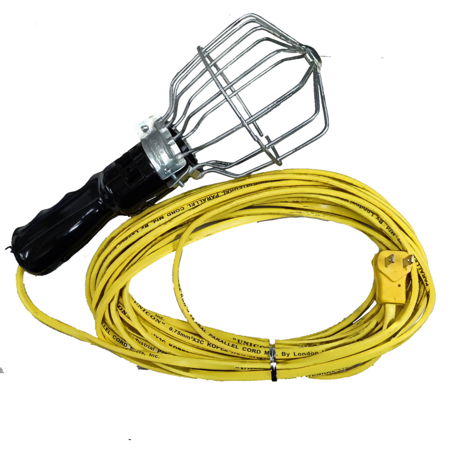 Kopez portable trouble light E27 socket with protective metal cage and long yellow extension cord