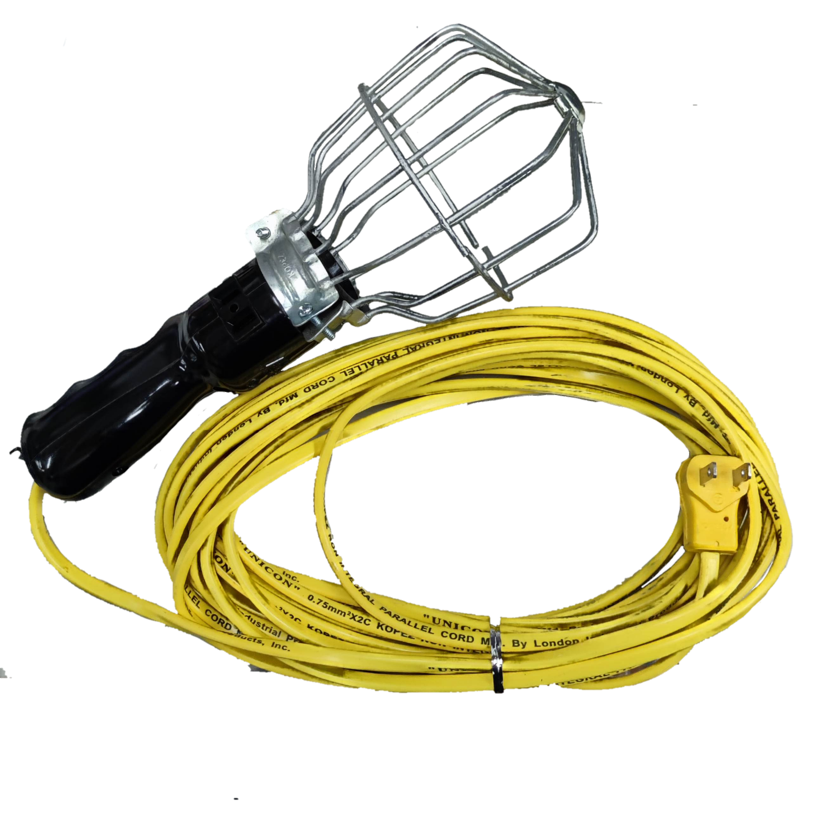 Kopez portable trouble light E27 socket with protective metal cage and long yellow extension cord