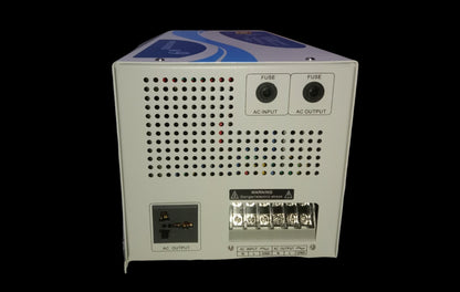 Denko 2000W Inverter 12VDC to 220V AC with AC output, fuses, and ventilation holes