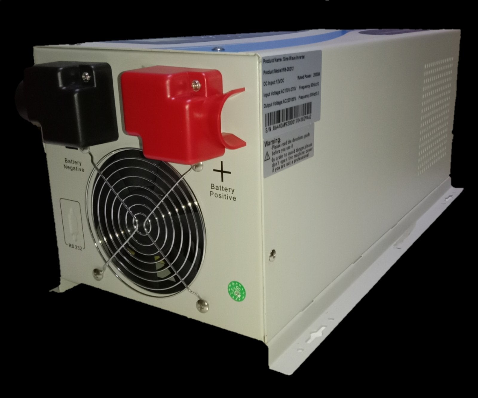 Denko 2000W Inverter 12VDC to 220V AC power converter with cooling fan and battery terminals
