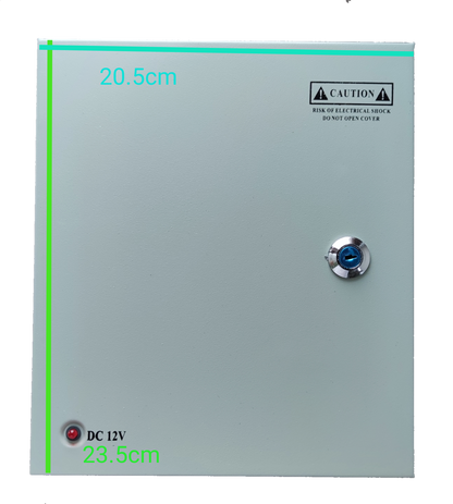 CCTV Security Cameras power supply box with Power Supply 12V 10A and lockable metal casing