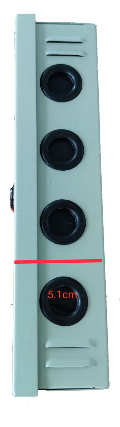 China-made CCTV security camera power supply 12V 10A in a metal case with measurement markings