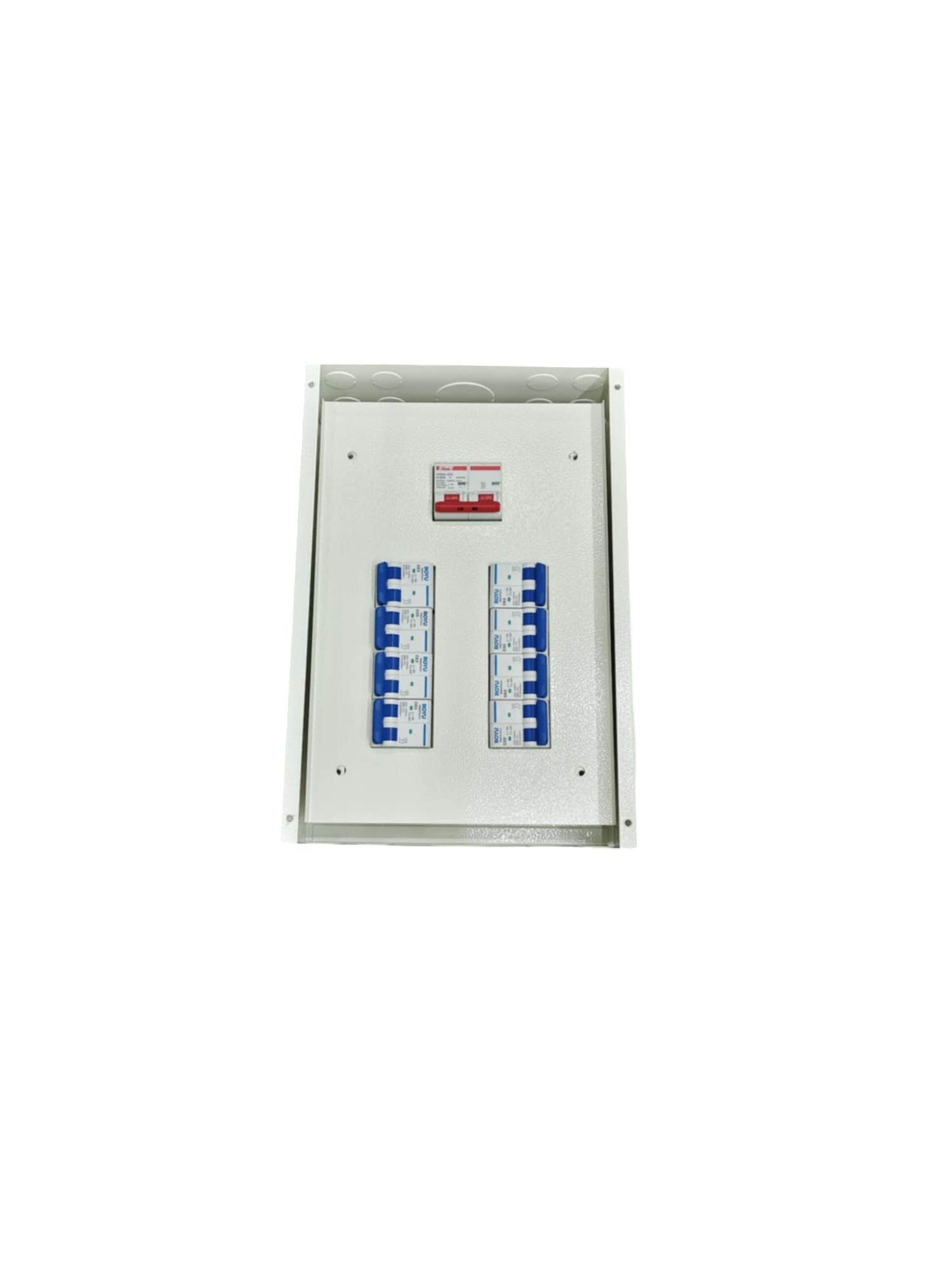 Royu Koten Himel metal distribution panel with eight MCBs and labeled 8 Branches with 80A Main 2 Pole Miniature