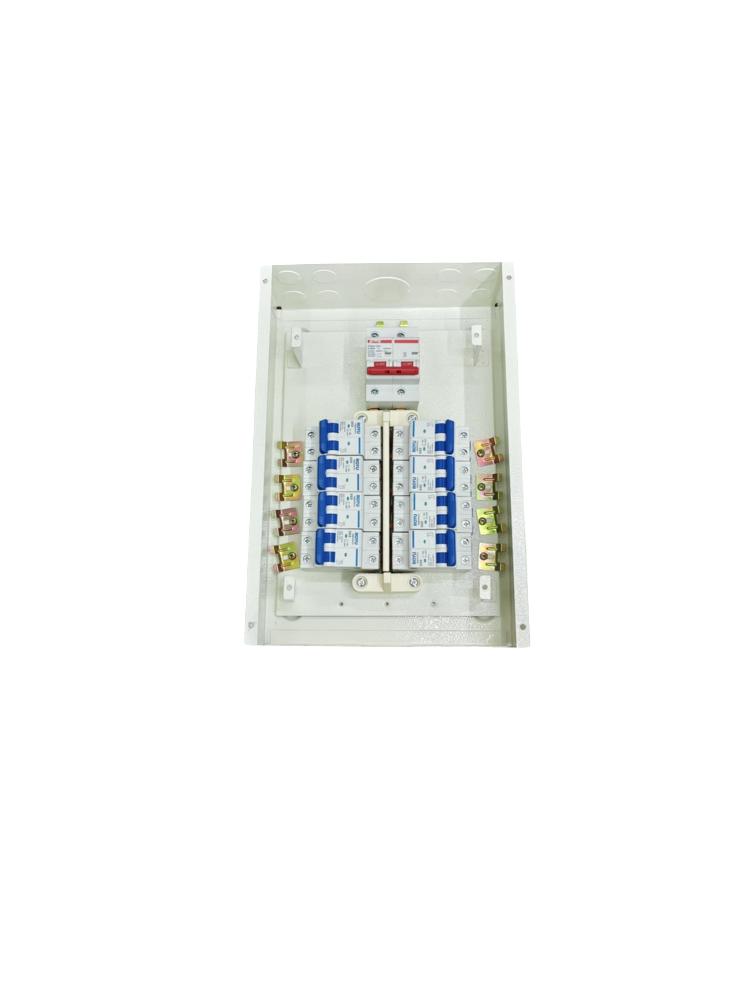 Royu Koten Himel distribution board with eight blue branch breakers 8 Branches with 80A Main 2 Pole Miniature