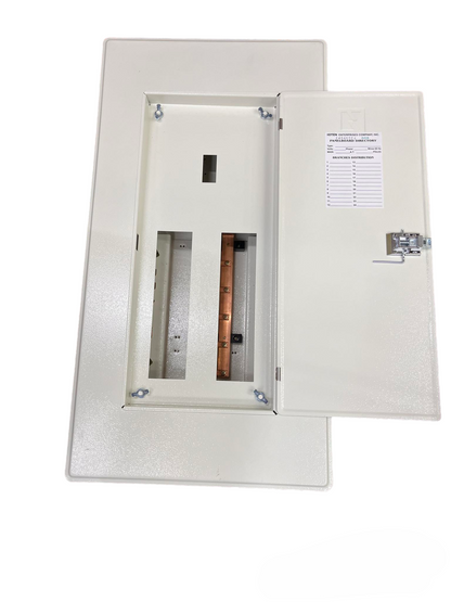 Koten 10 Branches Panel Board with 250A 2P Main metal enclosure with open door and visible copper bus bars
