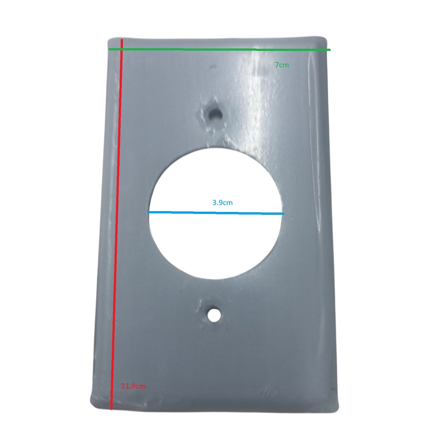 Grippes wall plate cover for 30A twist lock outlet NEMA L15 with single round cutout and screw hole