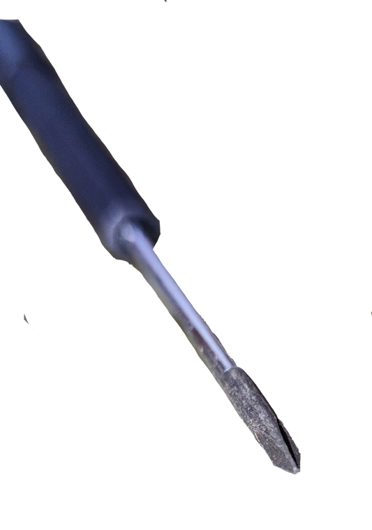 Closeup of Japan precision screwdriver with Y tip and blue handle Screw Driver Y 2.4mm x 50 for electronics repair