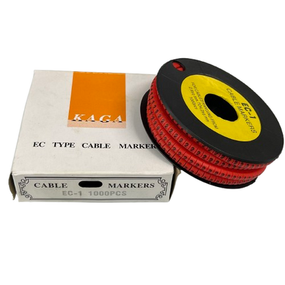 Cable "2" Marker Red 2.6mm to 4.2mm 1000pcs per Roll EC-1