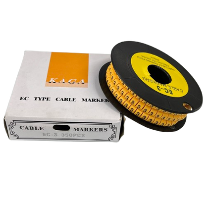 Cable "3" Marker 5.0mm to 7.2mm EC-3 Yellow, 350PCS