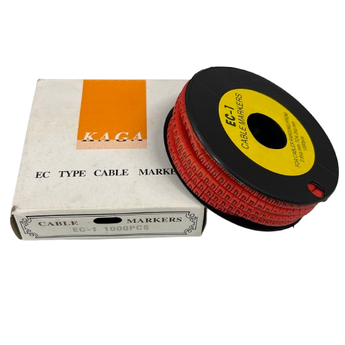 Cable Marker Red - D, 2.6mm to 4.2mm 1000pcs per Roll EC-1