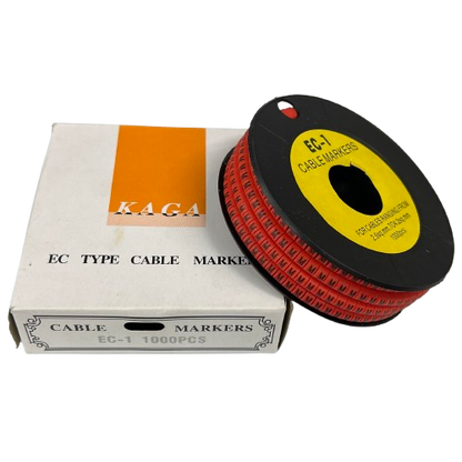 Cable (M) Marker Red 2.6mm to 4.2mm 1000pcs per Roll EC-1