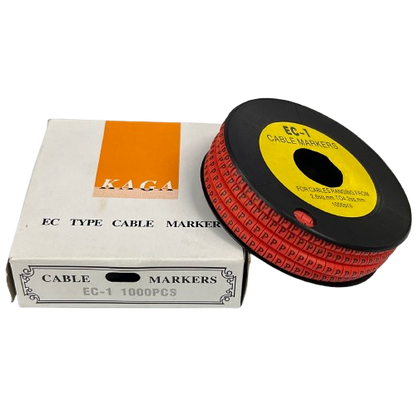 Cable (P) Marker Red 2.6mm to 4.2mm 1000pcs per Roll EC-1