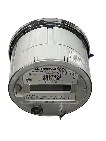 KV2C FM16S 3 Phase KWH Electric Meter GE or Alcara 4 Wire 120V to 480VAC 7 Jaws