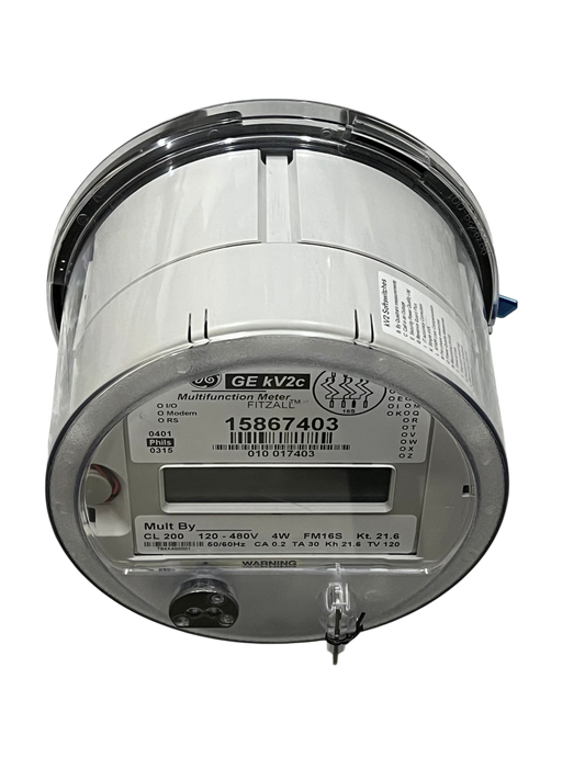KV2C FM16S 3 Phase KWH Electric Meter GE or Alcara 4 Wire 120V to 480VAC 7 Jaws
