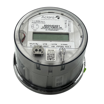 Aclara KV2C FM3S KWH Electric Meter CT Rated Single Phase 2 Wire 120V to 480VAC 5 Jaws