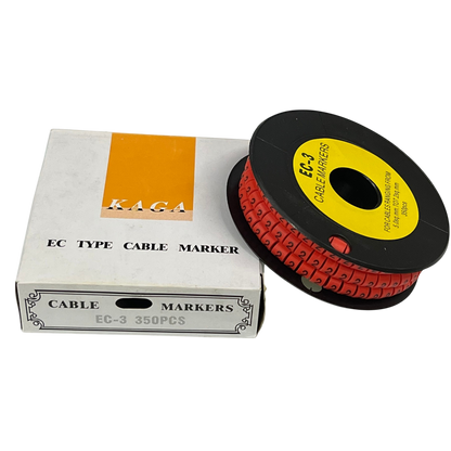 Grippes No.2 Cable Marker  Red 5.0mm to 7.2mm 350pcs EC-3R(2)