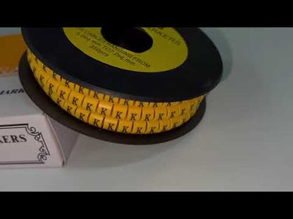 Cable "K" Marker 5.0mm to 7.2mm Yellow EC-3, 350PCS